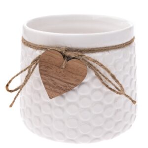 Keramický obal na kvetináč Heart, biela, 14 x 12,5 x 11,5 cm, kamenné dekorácie na hroby, kvetináč na hrob, kvetinac na hrob, kvetinace na hrob, kvetinac na hrob srdce, kamenné kvetinace na hroby, kvetináč na cintorín, keramické kvetináče na hrob, betonovy kvetinac, betónový kvetináč, kvetinac betonovy, kvetináč betónový, betonovy crepnik, betonovy kvetinac imitacia dreva, betonovy kvetináč, betonovy kochlik