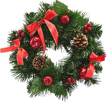 DOMMIO Vianočný veniec – s červenou mašľou, 25 cm, umelé kvety na hrob, umele kvety na hrob, umelé kvety na hroby, lacne umele kvety na hrob, umele kytice na hrob, umele kytice na hroby, umelé ikebany na hrob, umele ikebany na hroby, umele ikebany na hrob, kvety na hrob umele, kytice na hroby umele