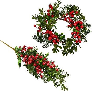 DOMMIO Veniec a vetva zdobený borievkou a bazou, priemer 30, dĺžka 70 cm, umelé kvety na hrob, umele kvety na hrob, umelé kvety na hroby, lacne umele kvety na hrob, umele kytice na hrob, umele kytice na hroby, umelé ikebany na hrob, umele ikebany na hroby, umele ikebany na hrob, kvety na hrob umele, kytice na hroby umele