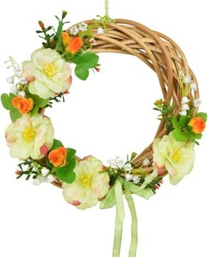 DOMMIO Prútený venček so žltou kaméliou, umelé kvety na hrob, umele kvety na hrob, umelé kvety na hroby, lacne umele kvety na hrob, umele kytice na hrob, umele kytice na hroby, umelé ikebany na hrob, umele ikebany na hroby, umele ikebany na hrob, kvety na hrob umele, kytice na hroby umele