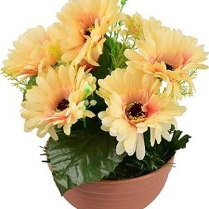 DOMMIO Gerbery svetlo oranžové 7 kvetov v terakotovej miske, priemer 22/24 cm, umelé kvety na hrob, umele kvety na hrob, umelé kvety na hroby, lacne umele kvety na hrob, umele kytice na hrob, umele kytice na hroby, umelé ikebany na hrob, umele ikebany na hroby, umele ikebany na hrob, kvety na hrob umele, kytice na hroby umele