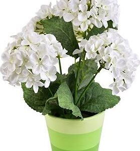 DOMMIO Hortenzia biela 5 kvetov v keramickom kvetináči 33 × 27 cm, umelé kvety na hrob, umele kvety na hrob, umelé kvety na hroby, lacne umele kvety na hrob, umele kytice na hrob, umele kytice na hroby, umelé ikebany na hrob, umele ikebany na hroby, umele ikebany na hrob, kvety na hrob umele, kytice na hroby umele