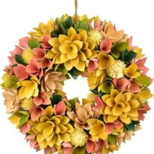 DOMMIO Jarný veniec z drevených kvietkov žltý priemer 30 cm, umelé kvety na hrob, umele kvety na hrob, umelé kvety na hroby, lacne umele kvety na hrob, umele kytice na hrob, umele kytice na hroby, umelé ikebany na hrob, umele ikebany na hroby, umele ikebany na hrob, kvety na hrob umele, kytice na hroby umele