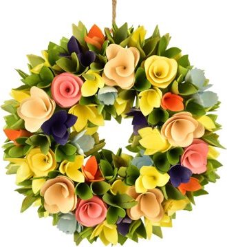 DOMMIO Jarný veniec z drevených kvietkov priemer 30 cm, umelé kvety na hrob, umele kvety na hrob, umelé kvety na hroby, lacne umele kvety na hrob, umele kytice na hrob, umele kytice na hroby, umelé ikebany na hrob, umele ikebany na hroby, umele ikebany na hrob, kvety na hrob umele, kytice na hroby umele