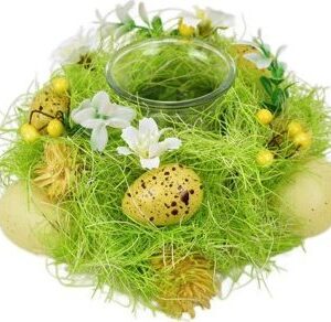 DOMMIO Jarný svietnik s vajíčkami a dekoráciou priemer 17 cm, umelé kvety na hrob, umele kvety na hrob, umelé kvety na hroby, lacne umele kvety na hrob, umele kytice na hrob, umele kytice na hroby, umelé ikebany na hrob, umele ikebany na hroby, umele ikebany na hrob, kvety na hrob umele, kytice na hroby umele