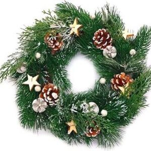 GOBA Vianočný veniec – ihličie, 32 cm, umelé kvety na hrob, umele kvety na hrob, umelé kvety na hroby, lacne umele kvety na hrob, umele kytice na hrob, umele kytice na hroby, umelé ikebany na hrob, umele ikebany na hroby, umele ikebany na hrob, kvety na hrob umele, kytice na hroby umele