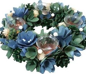 GOBA Vianočný veniec – modrý, 32 cm, umelé kvety na hrob, umele kvety na hrob, umelé kvety na hroby, lacne umele kvety na hrob, umele kytice na hrob, umele kytice na hroby, umelé ikebany na hrob, umele ikebany na hroby, umele ikebany na hrob, kvety na hrob umele, kytice na hroby umele
