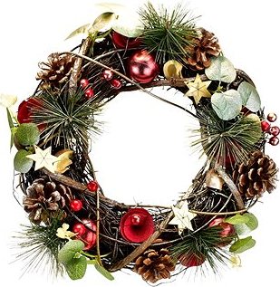 DOMMIO Vianočný veniec – ratanový s eukalyptovými vetvičkami, 30 cm, umelé kvety na hrob, umele kvety na hrob, umelé kvety na hroby, lacne umele kvety na hrob, umele kytice na hrob, umele kytice na hroby, umelé ikebany na hrob, umele ikebany na hroby, umele ikebany na hrob, kvety na hrob umele, kytice na hroby umele