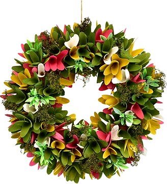 DOMMIO Veľkonočné dekorácie – Jarný veniec ozdobený, priemer 30 cm, umelé kvety na hrob, umele kvety na hrob, umelé kvety na hroby, lacne umele kvety na hrob, umele kytice na hrob, umele kytice na hroby, umelé ikebany na hrob, umele ikebany na hroby, umele ikebany na hrob, kvety na hrob umele, kytice na hroby umele
