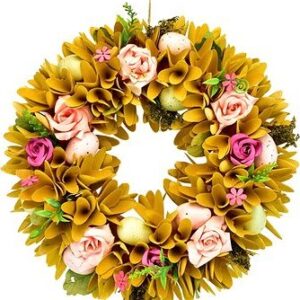 DOMMIO Jarný veniec zdobený vajíčkami priemer 30 cm, umelé kvety na hrob, umele kvety na hrob, umelé kvety na hroby, lacne umele kvety na hrob, umele kytice na hrob, umele kytice na hroby, umelé ikebany na hrob, umele ikebany na hroby, umele ikebany na hrob, kvety na hrob umele, kytice na hroby umele