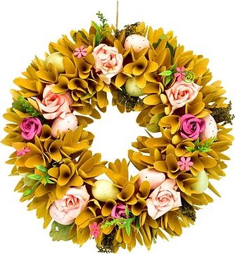 DOMMIO Jarný veniec zdobený vajíčkami priemer 30 cm, umelé kvety na hrob, umele kvety na hrob, umelé kvety na hroby, lacne umele kvety na hrob, umele kytice na hrob, umele kytice na hroby, umelé ikebany na hrob, umele ikebany na hroby, umele ikebany na hrob, kvety na hrob umele, kytice na hroby umele