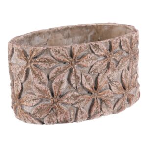 Betónový obal na kvetináč Flower, ovál, 13 x 21 x 12 cm, 21 cm, kamenné dekorácie na hroby, kvetináč na hrob, kvetinac na hrob, kvetinace na hrob, kvetinac na hrob srdce, kamenné kvetinace na hroby, kvetináč na cintorín, keramické kvetináče na hrob, betonovy kvetinac, betónový kvetináč, kvetinac betonovy, kvetináč betónový, betonovy crepnik, betonovy kvetinac imitacia dreva, betonovy kvetináč, betonovy kochlik